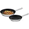 WMF Set di padelle WMF Noridc in acciaio inossidabile argento Lavabile in lavastoviglie Adatto al forno 28 cm 24 m