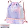 Generic Borsa Attrezzatura Nuoto - Zaino Palestra Con Cordoncino | Grande Borsa Con Coulisse Con Separazione Secca E Bagnata Per Viaggi Piscina Campeggio Vacanze