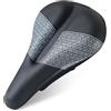 Caswynlife Seggiolino bici per bianchi Via Nirone 7 Alu Carbon, sella ergonomica in gel memory foam, antiscivolo impermeabile in pelle PU Pad Long Ride, strato, 28 x 18,5 cm (Linea Style B)