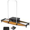 QITUJOUR Simulatore di sci con bastoncini e tappetino, capacità di carico 150 kg, attrezzatura per allenamento sciistico indoor per allenamento completo del corpo, forza del core e equilibrio(B)