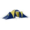 QJBSAVVA Tenda da campeggio per 9 persone, grande tenda familiare con 3 cabine letto e tenda, tenda di gruppo in tessuto per vacanze, campeggio e viaggi, 570 x 385 x 170 cm, blu scuro e blu