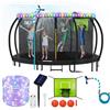 Sumapner Kit di accessori per trampolino per bambini, irrigatore/canestro da pallacanestro/luci solari da 50 m, adatto per trampolino da 8 10 12 14 15 16 FT all'aperto con 3 mini palloni da basket, non
