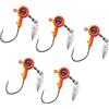 CAZSTYK 5Pcs 3D Occhio Pesca Jigs Gancio Doppio Blocco Triangolare Gancio Spinner Paillettes Jigs Pesca Paillettes Rotanti Esche Doppia Chiusura Triangolare