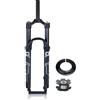LHHL 26/27,5/29'' Forcella Ammortizzata Mountain Bike Escursione 120mm Dual Air Forcella Anteriore MTB Bici Ritorno Regolabile 1-1/8 Dritto QR 9×100mm(Black,27.5in)