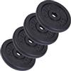 ScSPORTS - Pesi per bilanciere in ghisa, 4 x 5 kg, Diametro Foro 30 mm
