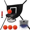 Generic Set di canestri da basket per trampolino, anello di rimbalzo regolabile, gioco di basket morbido e sicuro con 4 palline per lo sviluppo delle abilità e l'uso nell'intrattenimento | All'aperto, bambini