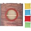 Locadence Set Tavolo Cornhole, Set Giochi Lancio del Sacco Fagioli Cornhole Interattivo Pieghevole Portatile per Feste All'Aperto, Campeggio, Cortile, Prato (Cerchio Nero)