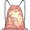 Generic Pink Butterfly Pattern Sacca con Coulisse Traspirante Borsa da Ginnastica Moda Sportiva Gym Sack per Scuola Spiaggia Viaggio 39X46Cm