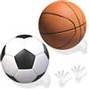 WIYETY Supporto da parete a mano per palline: 2 scaffali a forma di palma per pallacanestro, supporto da parete per palline, supporto per palloni, decorazione creativa per calcio e basket (bianco)