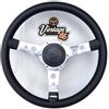 Mountney Springalex Volante In Vinile Nero Satinato 15" Classico Semi Profondo E Kit Di Montaggio