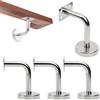 KLEHOPE 4 Staffe per Corrimano in Acciaio Inox 60 x 80 mm - Supporto per Corrimano Quadrato o Rettangolare in Legno o Inox, Fissaggio a Muro per Scale Interne/Esterne, Kit Viti Incluso
