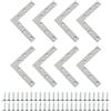 SAYAYO Staffa Angolare Piatta a Forma di L 120mm* 120mm in Acciaio Inox Angolo Retto Angolari Staffe Squadrette Angolare a L per Riparazione Mensola di Legno Tavolo Sedia Letti Armadi, 8 PZ