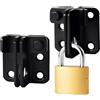 Zimoer 2 Pezzi Chiavistello per Porta, Chiavistello per Cancello in Acciaio Inox con Serratura, Catenaccio Porta Scorrevole Senza Foratura, 12x8x4 cm, Nero, per Porte Giardino, Cancelli, Finestre