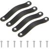 PATIKIL Maniglie per Cassetti in Pelle, 4 Pezzi Maniglie Doppio Foro per Cassetti Armadi Comò con Viti per Bagno Cucina Porte Mobili, Nero