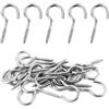 BOUMVID 10 Pezzi Ganci a vite M3 x 40mm, Ganci da Soffitto in Acciaio Inox, Multiuso Ganci Avvitabili Gancetti in Metallo, Gancio a Vite per Legno, Piante,Tazze, Decorazioni Artistich