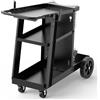 WERKTHOR Carrello Saldatrice Black Basic, Portata 80 kg, Tavolo per Saldatura a 3 Livelli, Supporto per Bombola del Gas con Catene di Sicurezza, per Saldatrici e Taglierine al Plasma