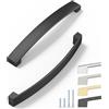 ELEBUILD Confezione da 12 maniglie, 160 mm, Nero, Maniglie per armadi, Eleganti maniglie da cucina