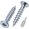SKIR'CO (50 pezzi) Viti per legno in acciaio zincato 2,5 x 20 mm, testa svasata Torx, viti per truciolato, filettatura completa