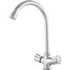 Greenice Rubinetto per lavabo in lega di zinco, cromato, acqua calda e fredda, tubi flessibili, beccuccio alto, due maniglie [QLI-FA938] | Greenice