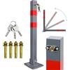 Monucep 1 pezzo Paletta per parcheggio, ribaltabile, con chiusura a chiave per parcheggio privato e posteggio, con 3 chiavi e strisce di avvertimento riflettenti, per la protezione contro i