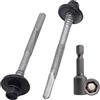 SKIR'CO (15 pz.) Viti Autoforanti Verniciate 5,5 x 70 mm con Rondelle in EPDM per Pannelli Sandwich, Testa Esagonale (Grigio Antracite, RAL 7016)