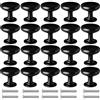 Axppin BETOY 20 pcs Nero Pomelli per Porta, Ø30mm Pomolo per mobile, Pomelli per Mobili con Viti, Maniglia per armadietto, pomelli per porta, Pomelli per Cassetti per porta, armadio, cassetto e credenza