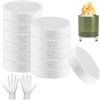 jwogngls 12 pezzi lana ceramica per bioetanolo, lana di vetro bioetanolo con 2 guanti, resistente alle temperature fino a 1260 °C, tappetino in fibra di vetro per caminetti da tavolo etanolo, forni, finitura