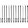 QUARKZMAN Set di 16 Punte per Cacciavite SL3/4/5/6 H3/4/5/6 PH2(4/4.5/5.0/6.0) Acciaio S2 1/4 Esagonale 4 Lunghezza magnetica Scanalato Phillips Esagonale Torx Punte per Trapano Elettrico