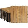 UISEBRT Piastrelle in legno di acacia, 30 x 30 cm, 1 m², piastrelle da giardino, drenaggio, facile da posare, per terrazze e balconi, modello A, 11 pezzi