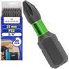 MONTERAL 20 Pezzi Inserti per Avvitatore Professionali PZ2 x 25 mm con un Attacco Esagonale 1/4 - Punte Avvitatore con Zona di Torsione - Inserti Realizzati in Acciaio Legato S2 - MONTERAL