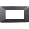 ZOREI Placca Compatibile Con Vimar Plana, Placche In Plastica, 1 Pezzo (4 Posti/Moduli,Acciaio Scuro)
