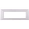 ZOREI Placca Compatibile Con Vimar Plana, Placche In Plastica, 1 Pezzo (7 Posti/Moduli,Bianco)