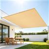 TAOLITAO Rete Ombreggiante Traspirante 3.5 x 3.5 m Solare Traspirante Tenda a Vela Parasole con Occhielli per Giardino, Patio, Pergola, Giardino, Cortile, Balcone, Terrazza, Color Crema