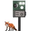 Generico Repellente per animali ad ultrasuoni - Unità ad ampia copertura con doppio altoparlante, quadrante con frequenza di regolabile, sensore di luce diurna e notturna, deterrente a LED la