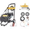 EGBNSY Idropulitrice Professionale, Idropulitrice a Scoppio, Idropulitrice 200 Bar con Motore 7.5HP, Filtro Integrato e Tubo 8m, Pulivapor Alta Pressione per Pulire Auto, Cortili, Tetti e Pavimenti