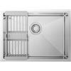 CECIPA Lavello Cucina 1 vasca 60 x 44 cm, Lavello in Acciaio Inox da Incasso, Lavandino Cucina con Colino Cestello Estensibile, Lavabo Cucina con Sifone e troppopieno
