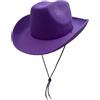 Generic Classico cappello da cowboy in feltro, unisex, stile western country per addio al nubilato, matrimoni, rodeo, colori vivaci per uomini e donne, Viola, 1