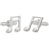 Onyx Art Gemelli per camicia con note musicali semi quaver in scatola onice art, Misura unica, Rodio, argento, Senza_pietra