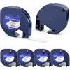 LDERFIV 6 Pezzi Nastro Compatibile con Dymo Etichettatrice Dymo Etichette Adesive per Ricarica Cartucce Letratag 12mm x 4m Plastica Nera Su Bianco per Letratag XR 200B LT-100H LT-100T LT-110T