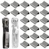 JRYXDS Clam Clip Dispenser Push Stapler Creativo Stapler Distributore di Pinze Con 100 Clip di Ricarica per il Fissaggio di Documenti Rilegatura di Carta Foglie Cellulari per Scuola Ufficio