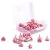 Cetfuro A forma di cuore 50 pezzi qualita' di plastica bordo di sughero sicurezza colorato push pins puntina forniture scuola ufficio forniture rosa