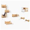 COSTWAY Mobili da Parete per Gatti a 6 Pezzi, Mensole a Muro con Amaca, Ciotola per Cibo e Acqua, Albero a 3 Livelli, Piattaforme, Scalini, Tiragraffi e Giocattolo, Parco Giochi da Interno (Modello 2)