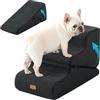 Gardner Pet Scala Cani Pieghevole, 35/42cm, 3 Gradini, Grigio Scuro | Morbido Spugna 35D, Fodera Removibile e Lavabile, Antiscivolo, Impermeabile, per Letto/Divano/Auto