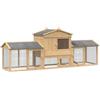 vidaXL Pollaio Marrone 225 x 60 x 89 cm, Gabbia per polli in Giardino, Moderno rifugio per Galline, Robusta Protezione per volatili, casa Funzionale.