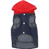 Happyyami Gilet per Animali Domestici Cappotto Cane Cappottino Cane Giubotto Cane Abbigliamento per Cani Costume da Mucca Cane Cucciolo Giacca di Jeans Forniture per Animali Domestici Rosso