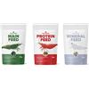 NatureHolic - Set di mangime per gamberetti - Mainfeed / Proteinfeed / Mineral Feed - Set di mangime per gamberetti per acquario - 3 x 30 g