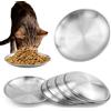 REBECCAGIBSON 6 ciotole piatti piatti in acciaio inox, 14 cm, piatti piatti piatti con baffi delicati, facili da pulire, per gatti, per mangimi, acqua