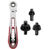 Zilimontt Set di cacciaviti a cricchetto bidirezionali con mandrini da 10 mm, 13 mm, 16 mm, mandrino ad angolo retto per un funzionamento senza sforzo, utensili manuali in metallo, argento nero