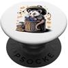 Opossums Opossum Lover Gifts Trash Book Opossum Possum Reading Meme PopSockets PopGrip Adesivo