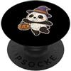 panda witch pumpkin pail halloween cute Panda strega con secchio zucca PopSockets PopGrip Adesivo